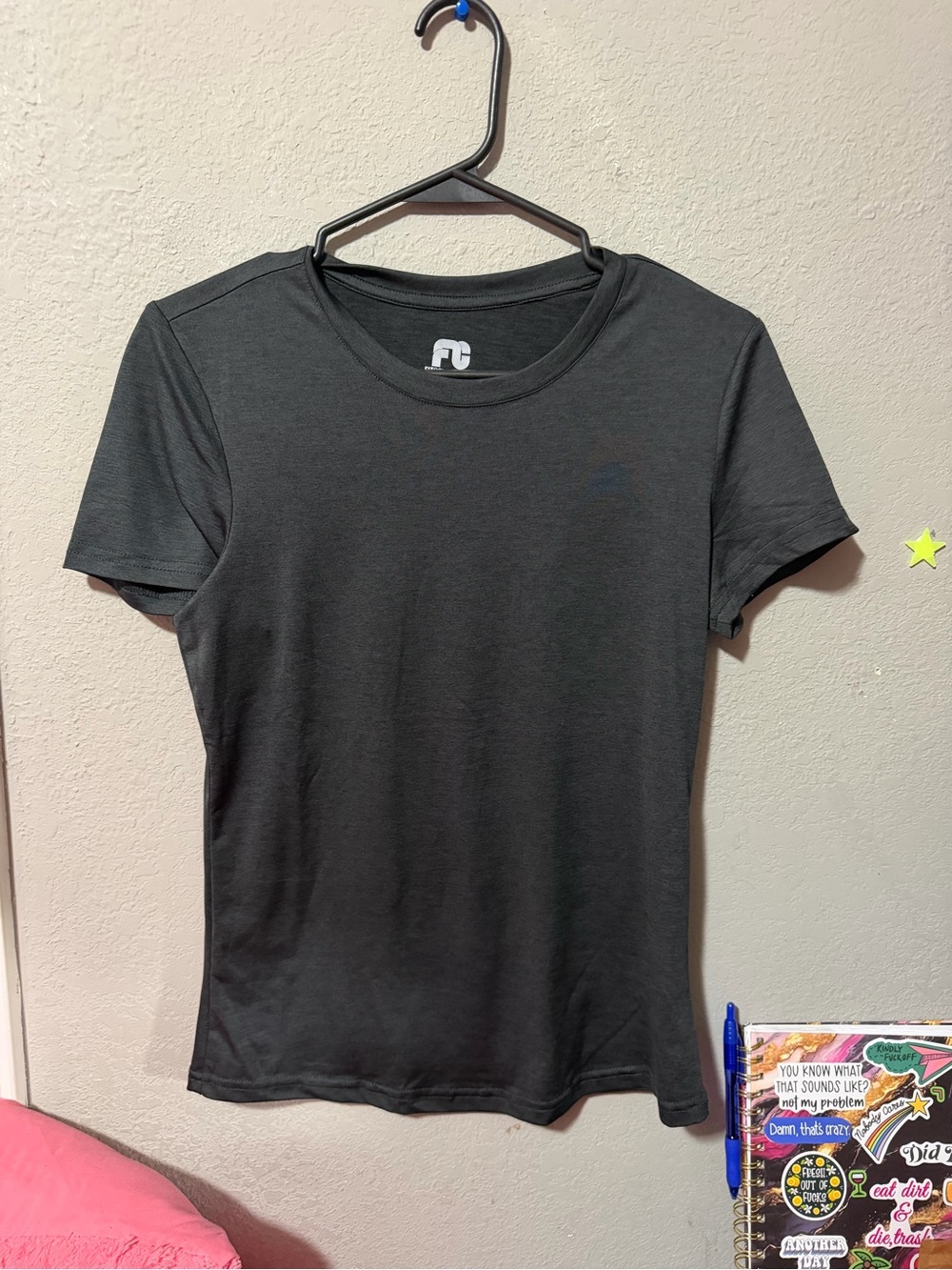 Women’s Black Crewneck Short-Sleeve Top